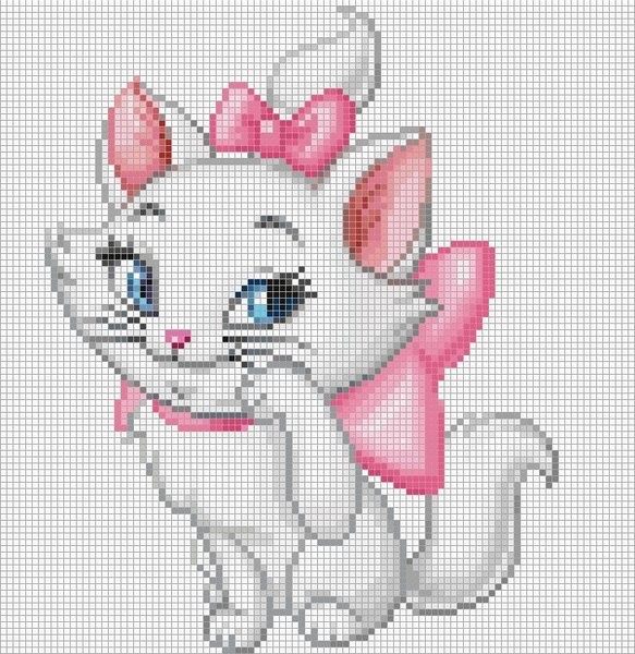 Gatinha Marie Em Ponto Cruz Gráficos ponto cruz Drica: Gatinha Marie