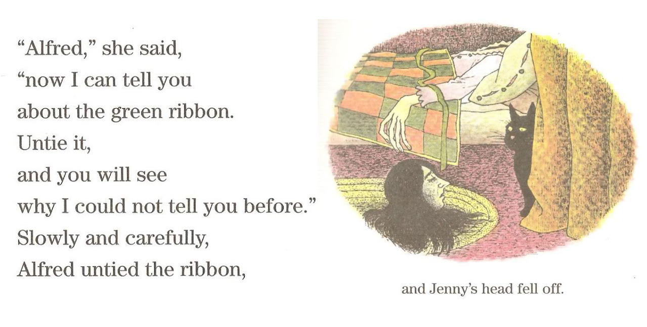 Okay. Quit. Mad. Stop. Alvin Schwartz The Green Ribbon