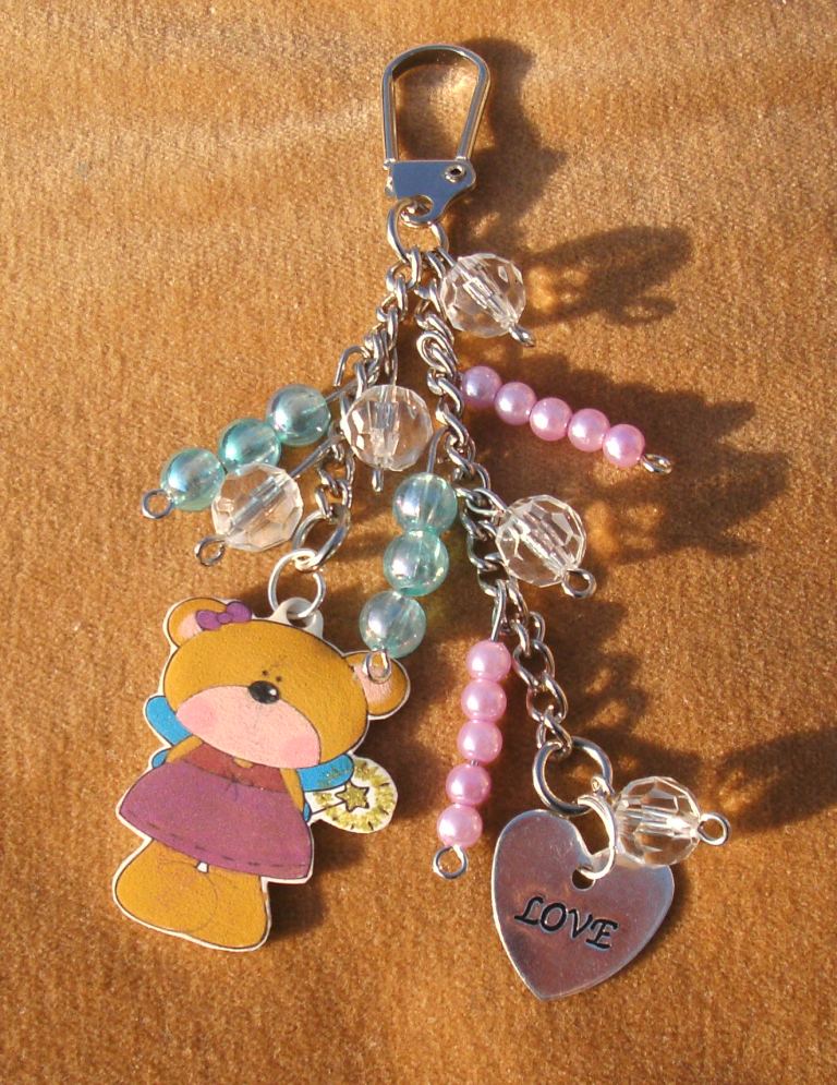 Buttons, Beads & Bling! Shrink Plastic Keychain