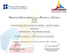 Certificado de Participación en Expociencia 2009