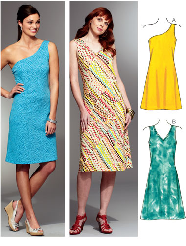 one shoulder dress sewing pattern. Pattern: Kwik Sew Misses#39;