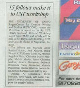 UST-CCWS 2008 Press Release sa Philippine Daily Inquirer