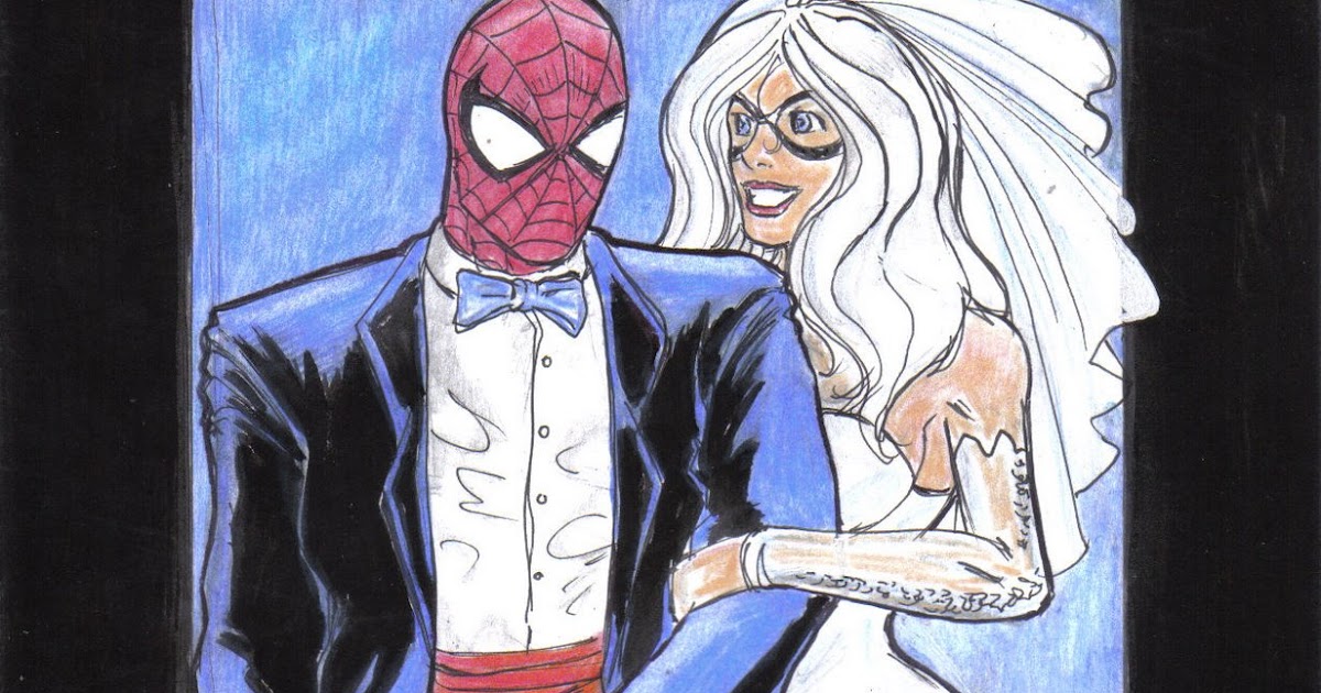The Art Of Michael Powell Spider Man And Black Cat Wedding Commission
