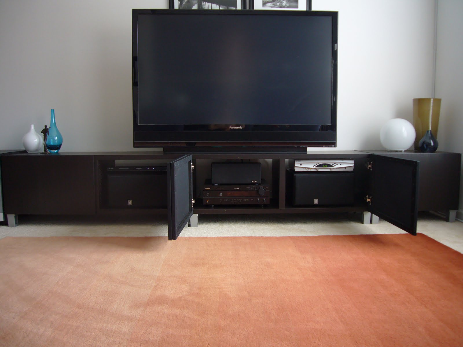 Contemporary concealed entertainment center IKEA Hackers IKEA Hackers