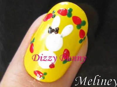 fruit nails, yellow nails, cute nails, 