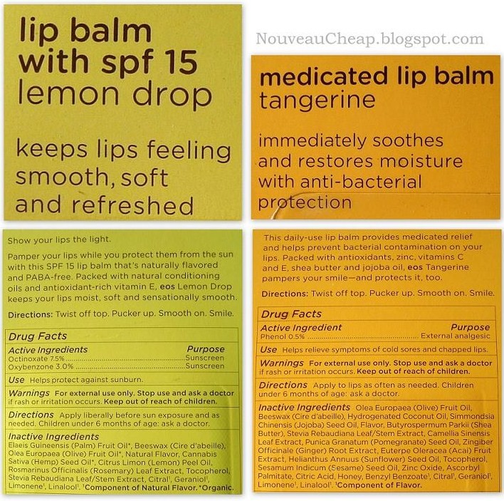 Review New EOS Lemon Drop and Tangerine Lip Balms Nouveau Cheap