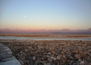 Setting sun over the Salar