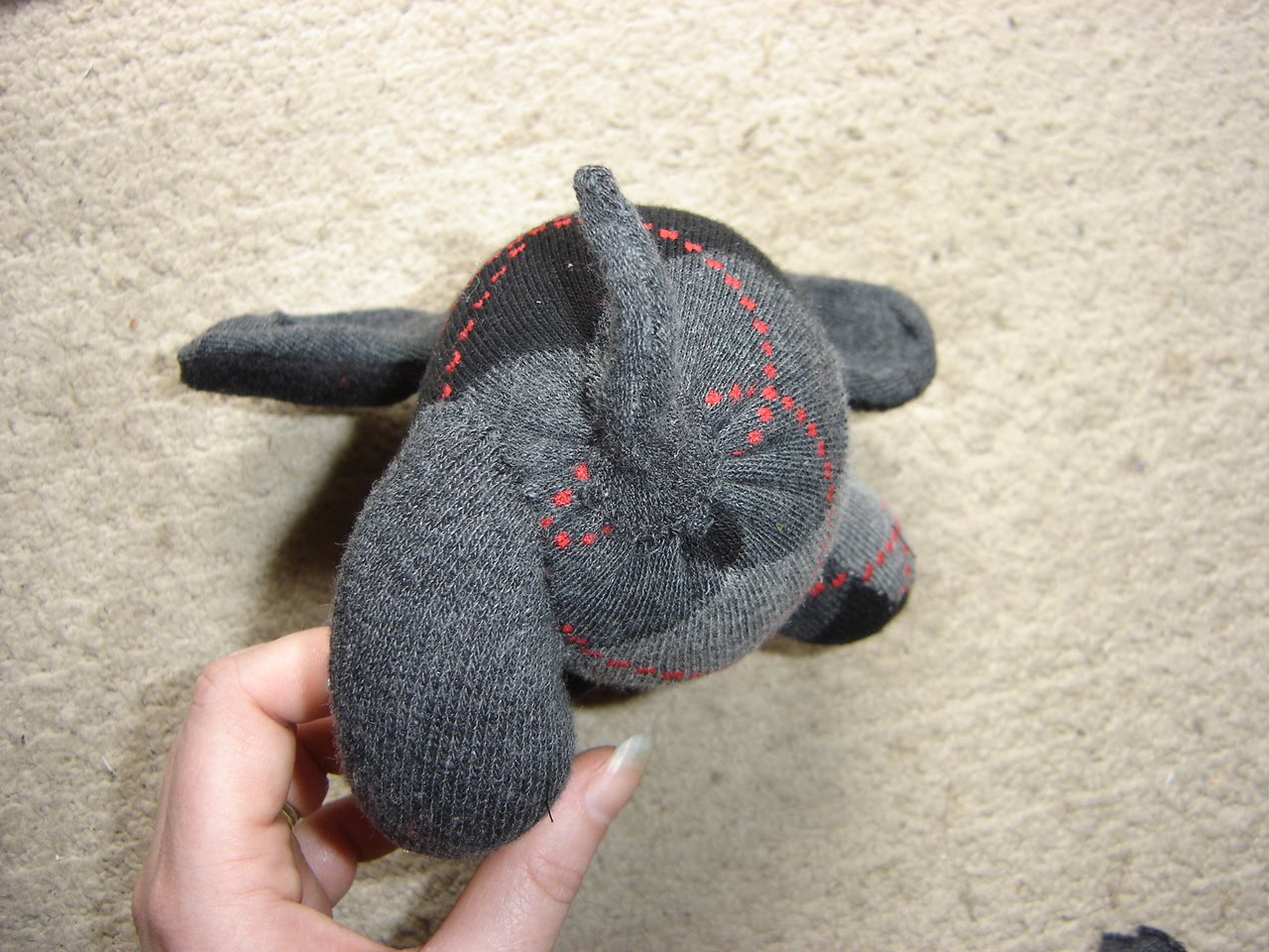 little black teapot Single Sock Dog Tutorial