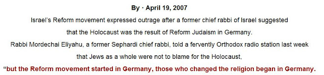 It's all reform Jews fault