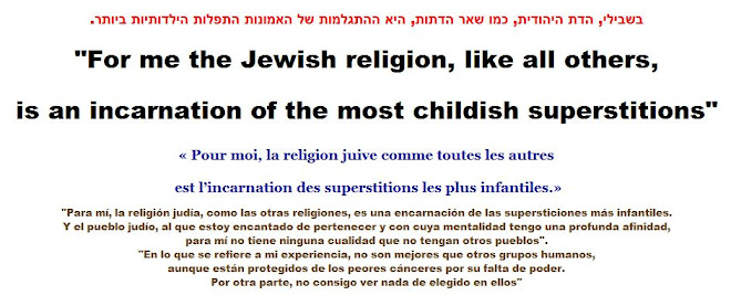Einstein: For me the Jewish religion, like all others
