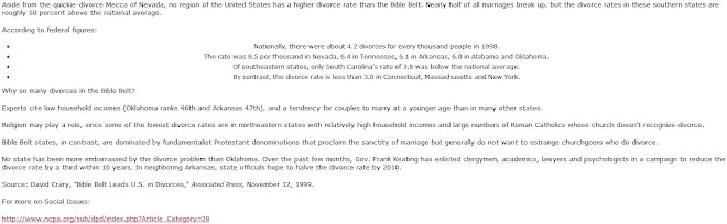 Bible Belt Leads U.S. In Divorces -2