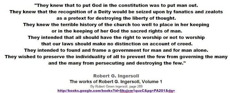 They knew that to put God in the constitution was to put man out - 2