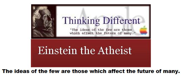 Click image to view my blasphemous blog Einstein the Atheist.