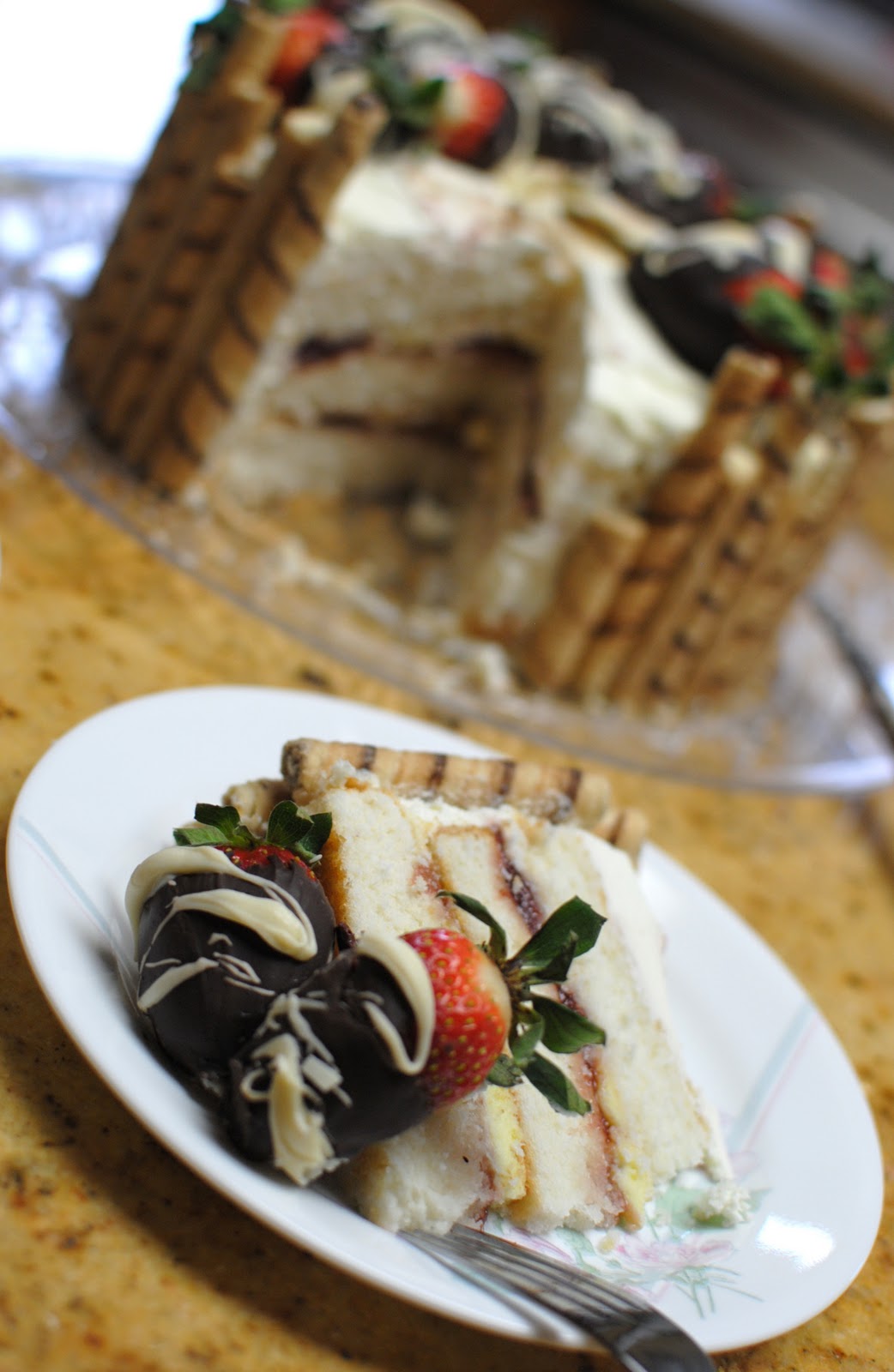 thebakedbeen nitya's strawberries and cream birthday cake