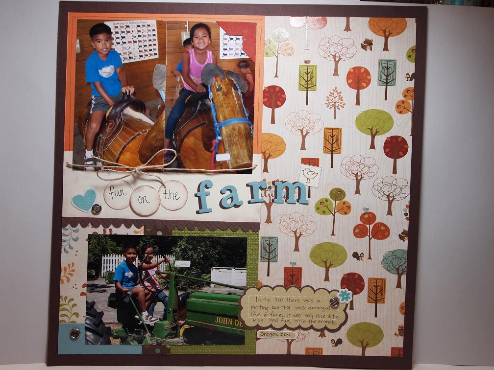 made by EJP Scrapbook layout Fun on the Farm