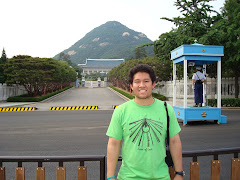 in front of Cheong Wa Dae (The Blue House), presidential residence of Republic of Korea