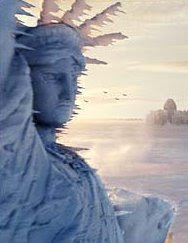 Lady Liberty frozen over from Day After Tomorrow