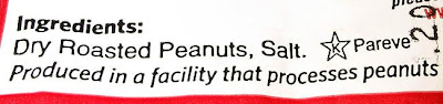 peanuts produced in a facility that processes peanuts