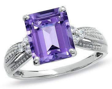 Amethyst and Lab-Created White Sapphire Ring Amethyst and Lab-Created White Sapphire Ring