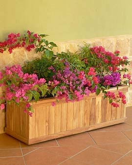 Estate Teak Trough Planters Estate Teak Trough Planters