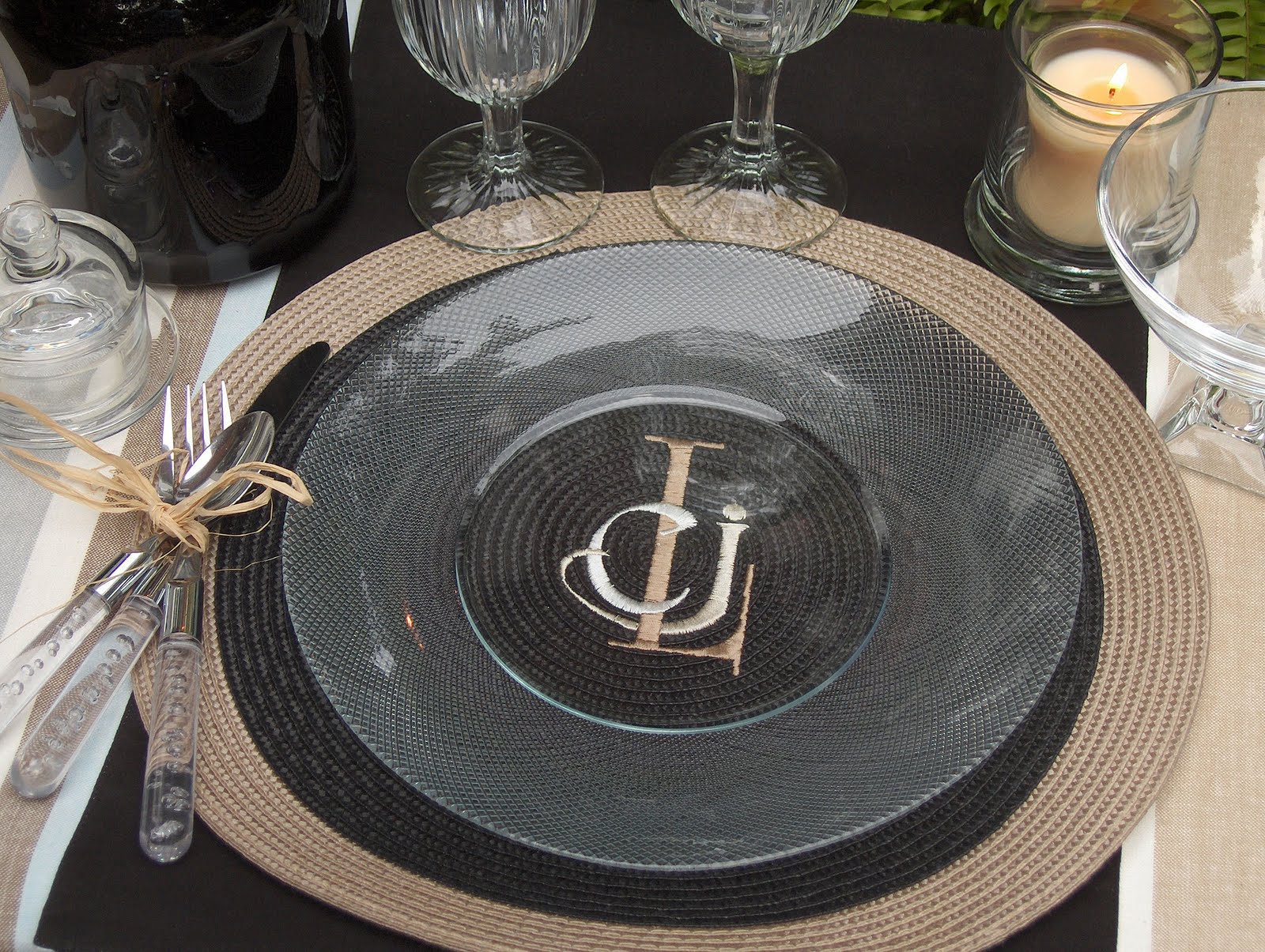 Stitchfork Designs Placemat Monogram