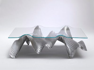  لعشاق الشفافية.. Asymptote+tula+steel+glass+table