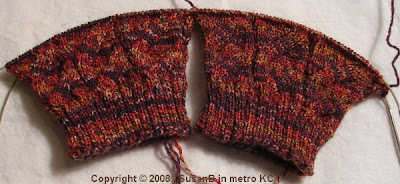 2 pattern repeats of knee sock