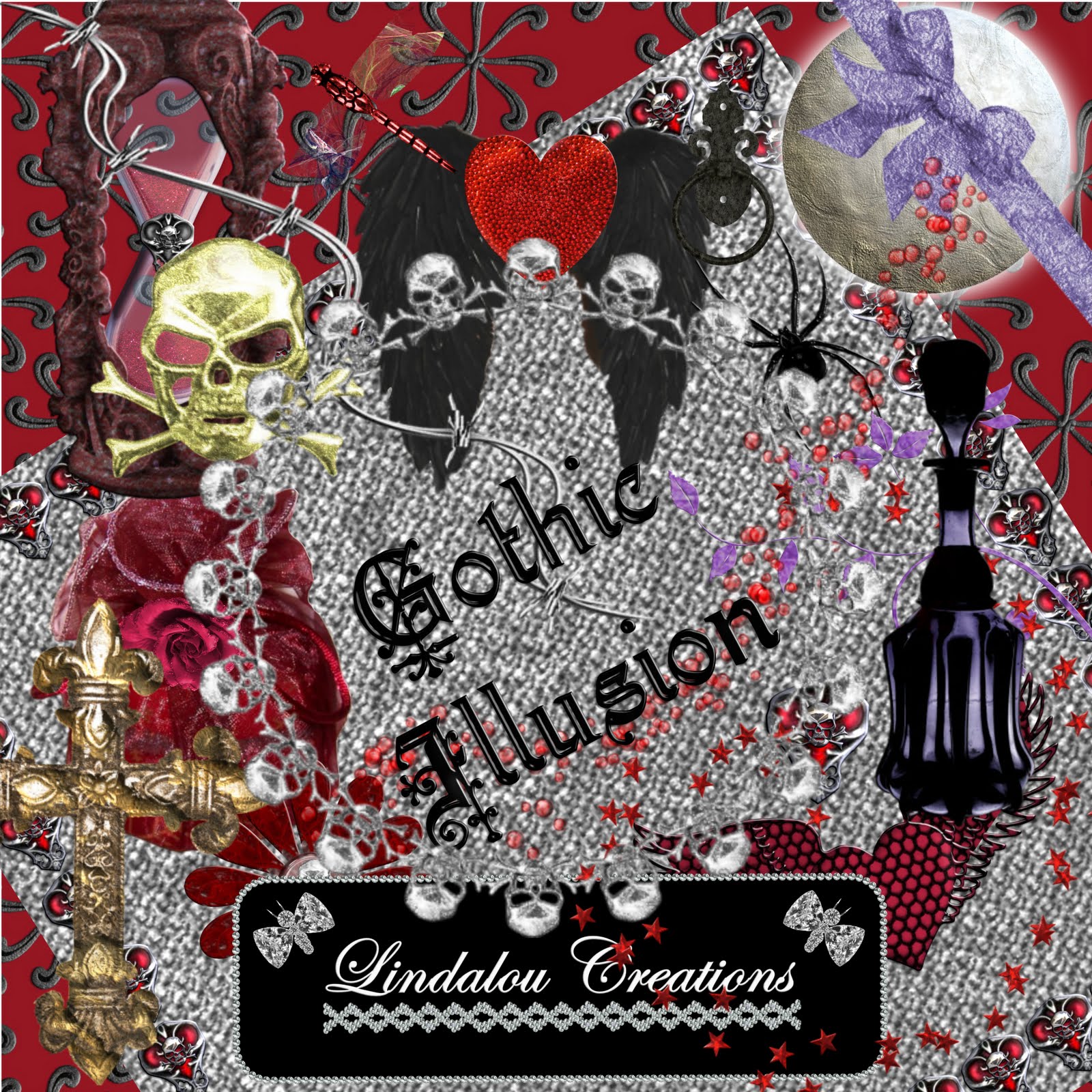Lindalous Scrap Spot Free Gothic digital scrapbook kit