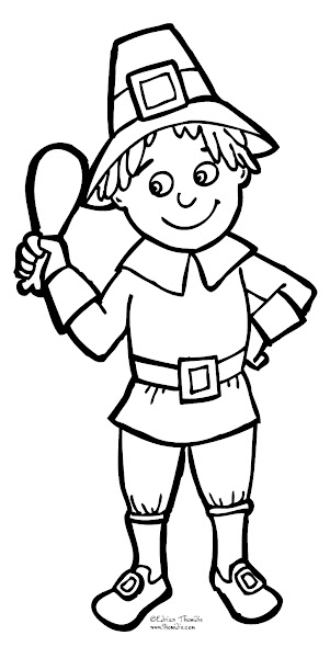 Pilgrim Boy Coloring Page