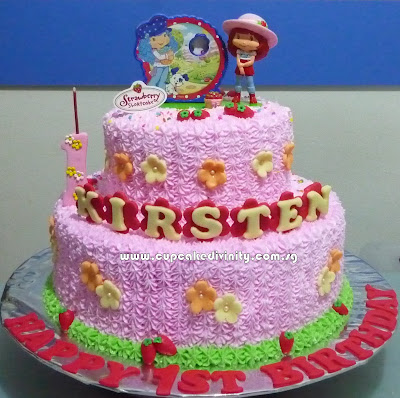 Strawberry Shortcake Birthday Cake on Fit For Divines   2 Tier Strawberry Shortcake   Kirsten Birthday Cake