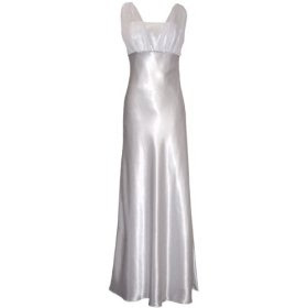 Chiffon Dress on Chayoo Wore A Crystal White Satin Chiffon Full Length Giving Her A