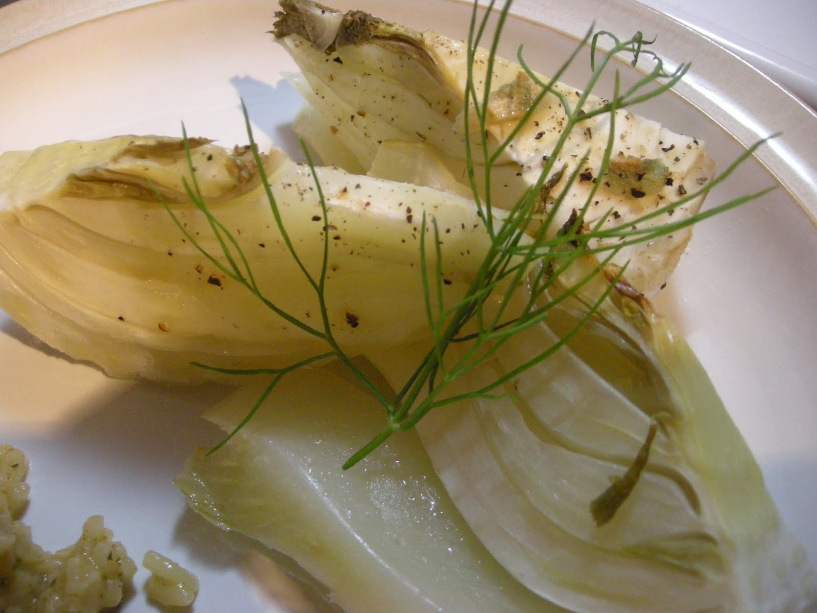 Not Just Salads Baked Fennel with Garlic Butter and Vermouth, with Risotto