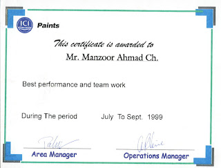 best performance certificate