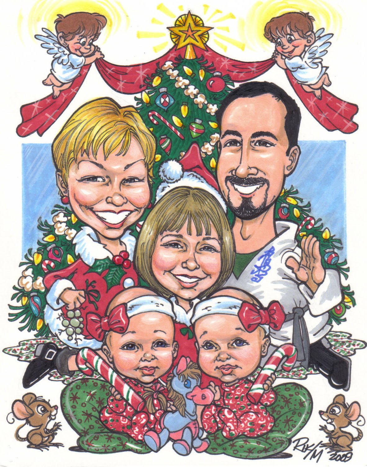 Riktoonz &ndash; Cartoonist/Caricaturist Rick C. Moore: FAMILY CHRISTMAS
