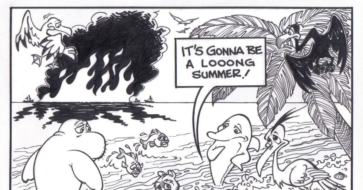 Riktoonz Cartoonist/Caricaturist Rick C. Moore Editorial Cartoon Oil Spill