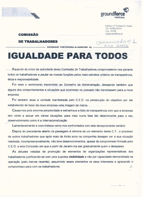 Comunicado 01/2006 (frente)