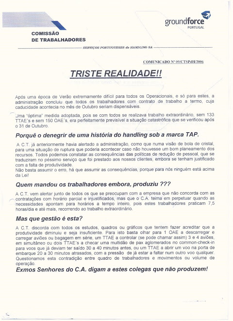 Comunicado 09/2006 (frente)