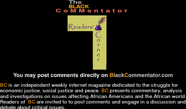 BlackCommentator Readers' Corner