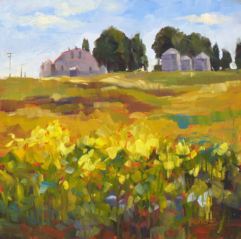 Sharon Lynn Williams' Art Blog "Canola Farm", plein air oil painting