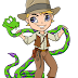 03 desenhos infantis:dragão lilás, indiana jones e mago