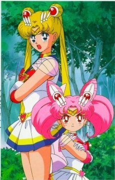 Sailor Moon y Sailor chibimoon.