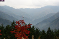 秩父　三峰神社から見た雲取山、三ツ山方面