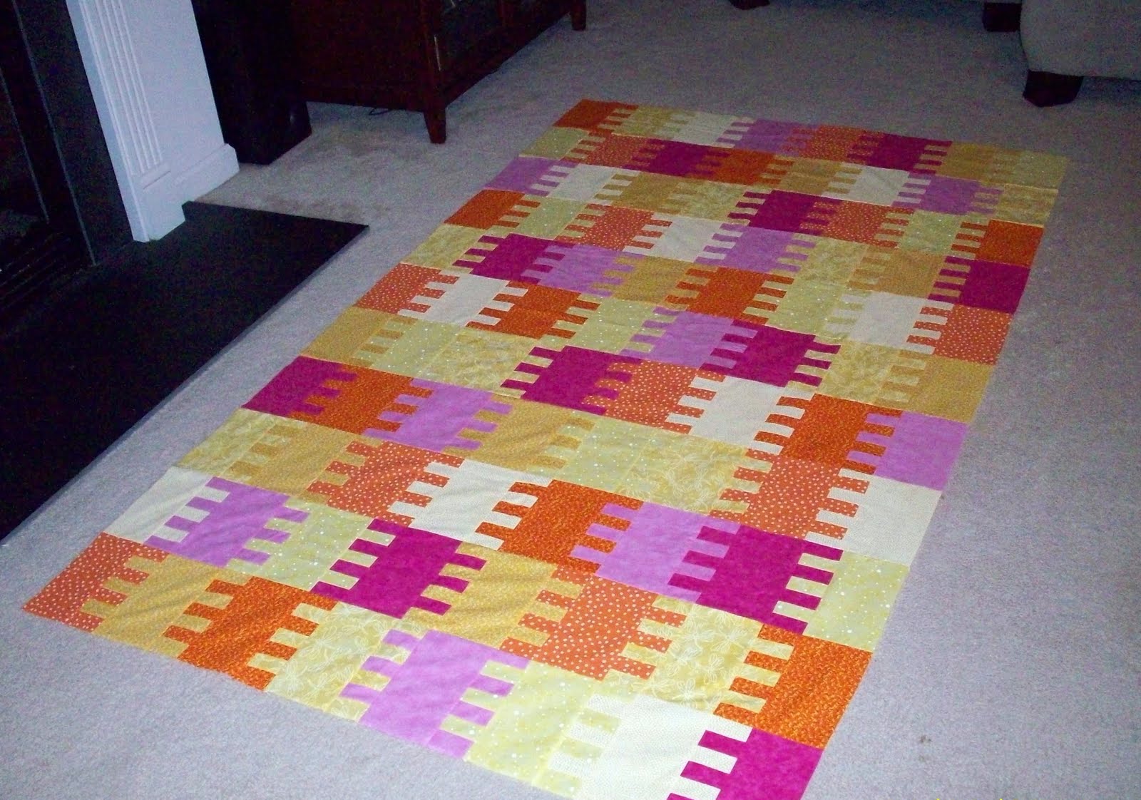 Blue House Handmade Summer Zipper Quilt Top