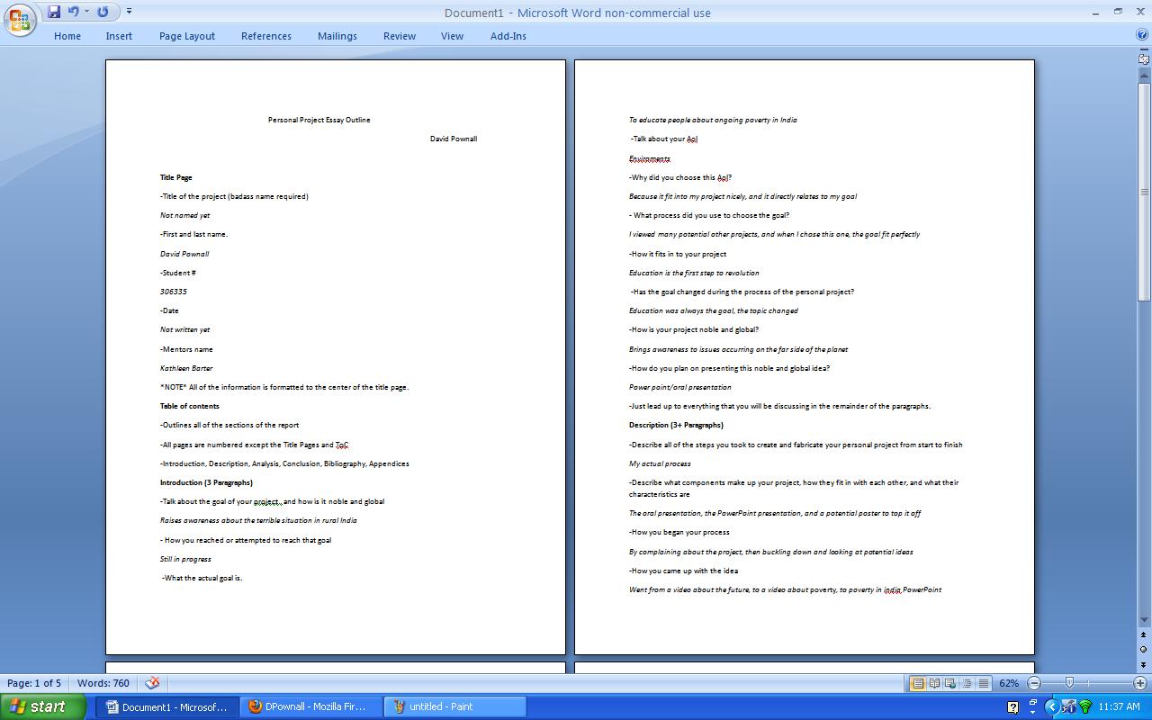 Simple essay outline sample picture