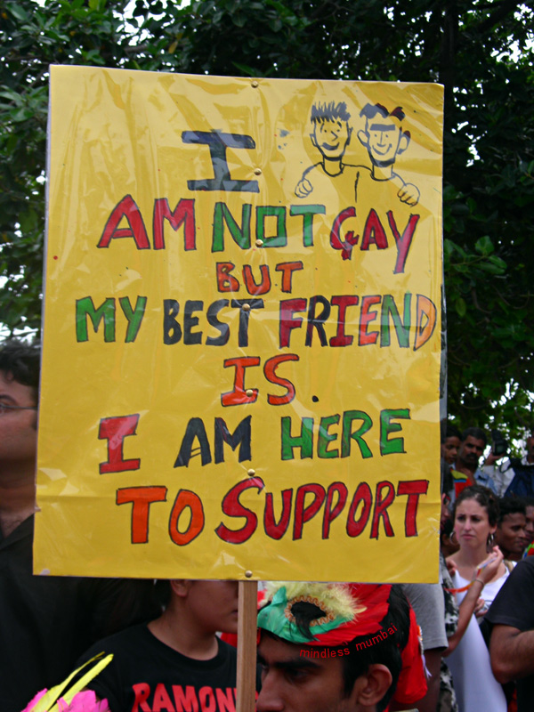 queer azaadi march (gay pride) in august 2008 in mumbai india