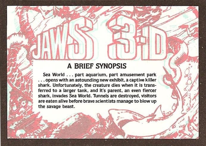 Details about   1983 Topps Jaws 3D #39 Swallowed By The Beast 