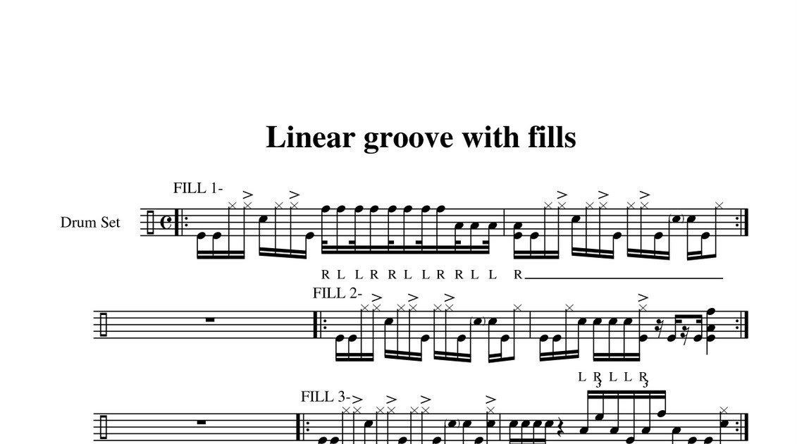MB's drum channel Funky linear drum groove, FILLS