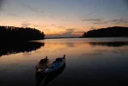 The sun goes down over the Tennessee River