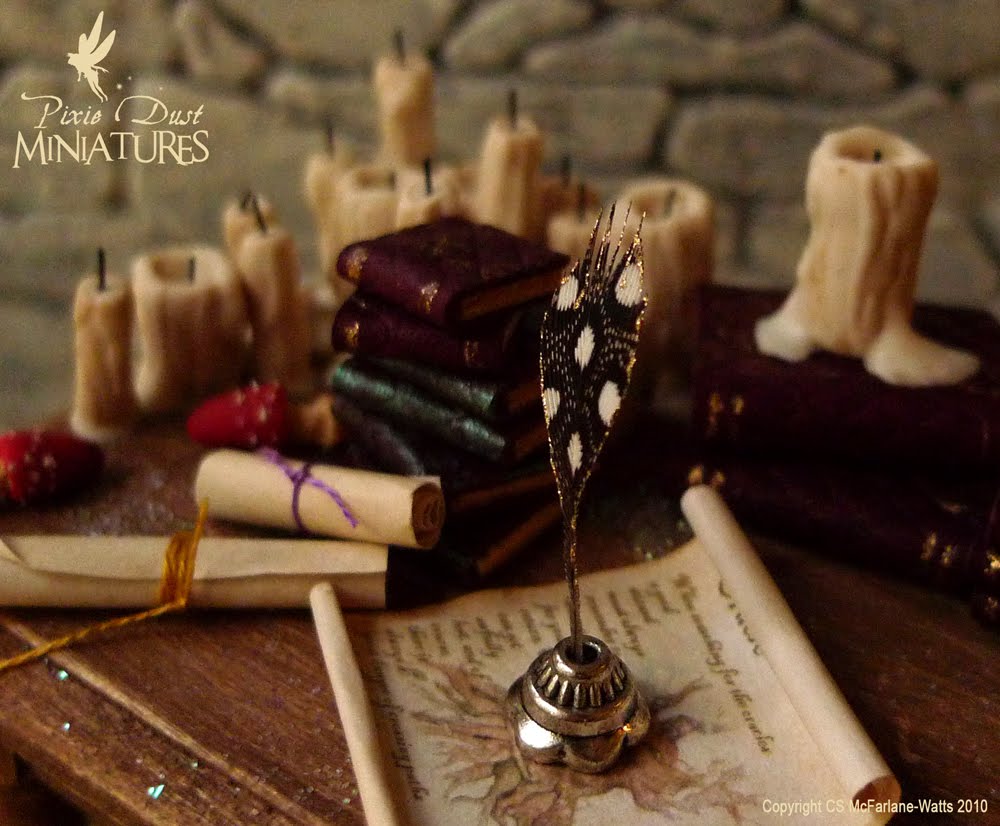 Pixie Dust Miniatures Writing Quills for Wizards! 112 scale dollhouse