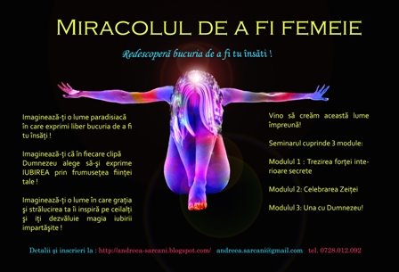 Seminar Miracolul de a fi femeie
